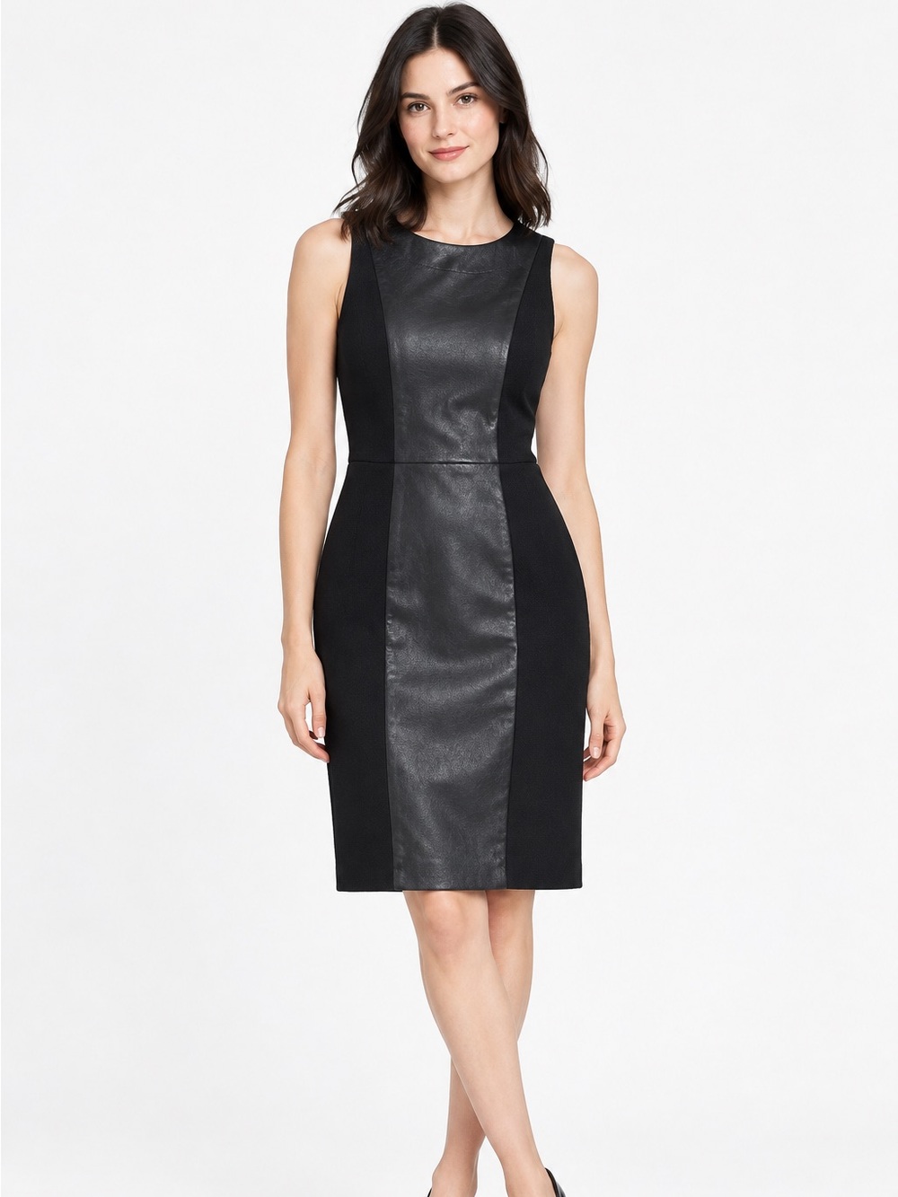 $595 Milky Lambskin Leather Dress Bodycon Contemporary Size 0-2 Women’s